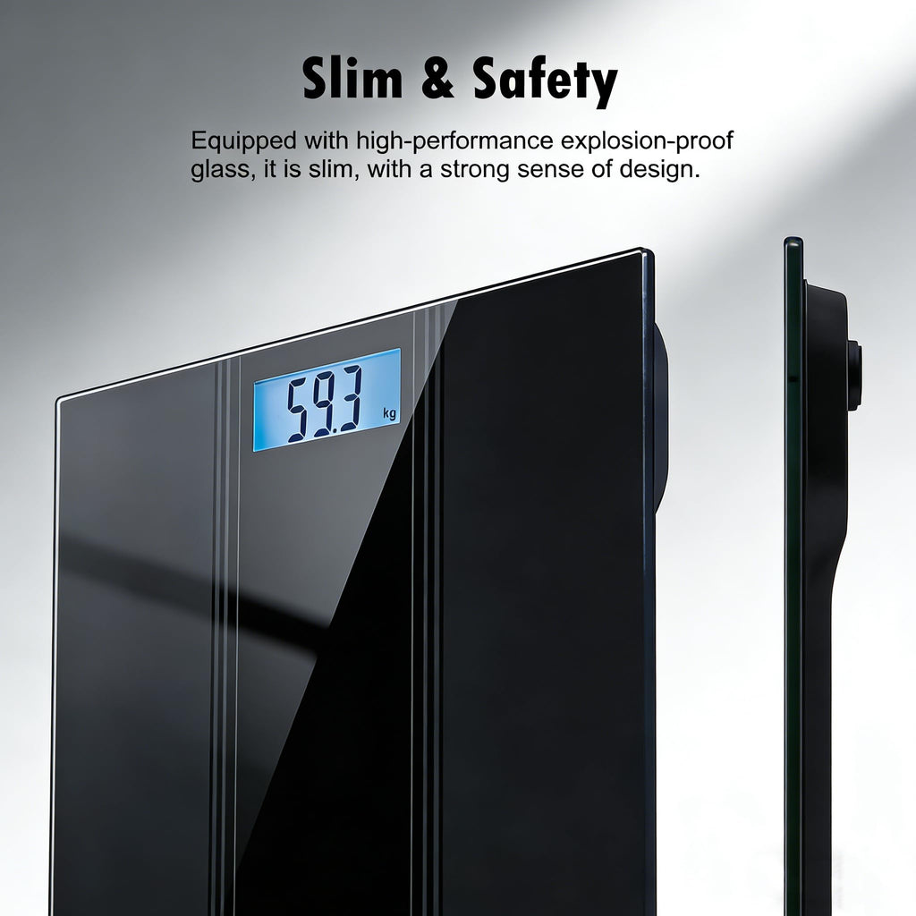 NUTRI FIT Scale for Body Weight Digital Bathroom Scale, Highly Accurate Electronic Weighing Machine for People, LCD Backlit Display, Large Size for Safe Home Use, 400 lbs