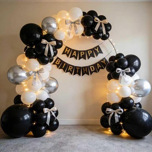 Black Balloons 125 Pcs - Latex Balloons Arch Kit for Birthday, Graduation & Halloween Decor | 5-12 Inch Sizes