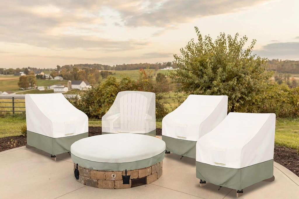 Waterproof Adirondack Chair Cover by [Brand Name] - Durable Protection for Outdoor Chairs Up to 32W x 35D x 36H Inches | Beige