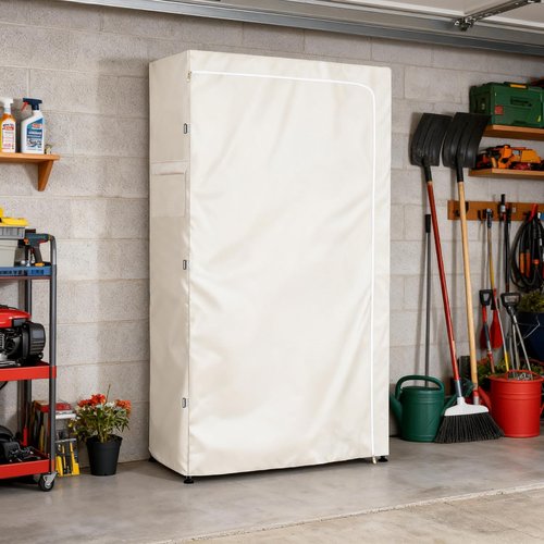 Alickwang Storage Shelf Covers for Wire Shelving,600D Heavy Duty Outdoor Waterproof Shelf Cover,Storage Rack Covers for with Zipper,48''W x 18''D x 72''H,White