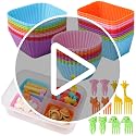 Doiaz Silicone Bento Box Set with Dividers & Food Picks - 52 Pack