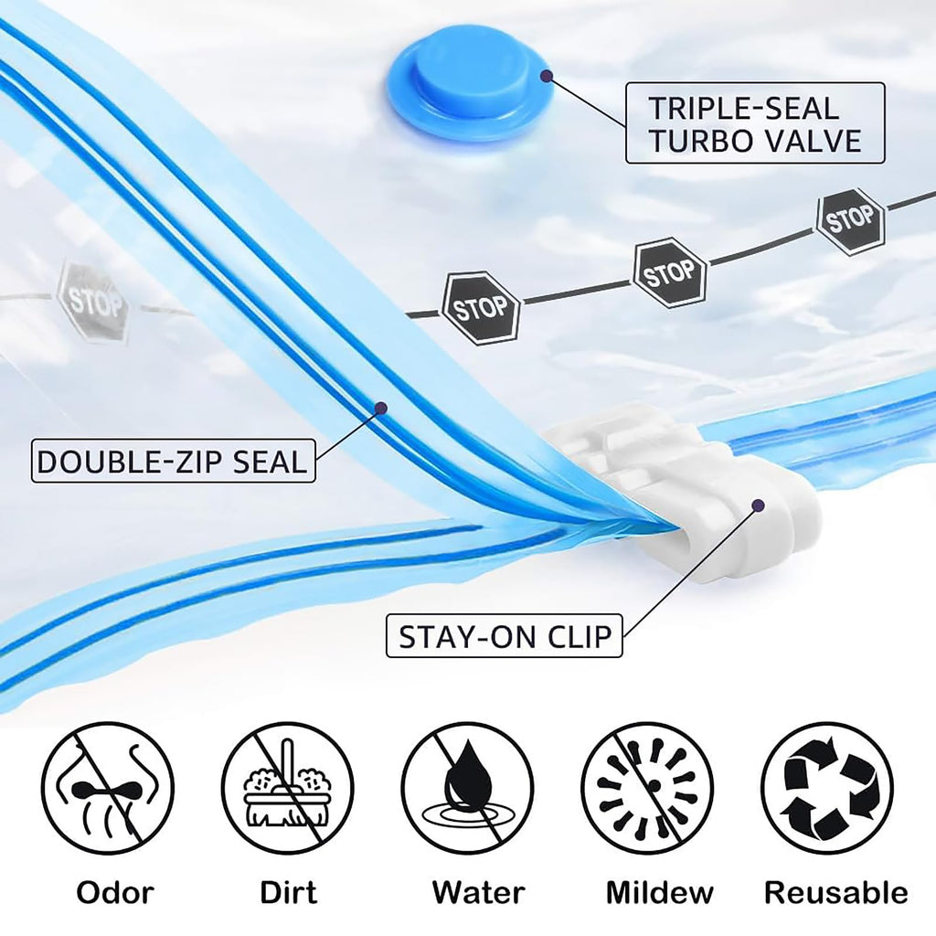 BoxLegend Vacuum Storage Bags with Electric Pump 26 Combo (3X-Jumbo, 5 Jumbo, 5 Large, 8 Medium, 5 Small) Thickened Vacuum Seal Bags for Clothing Space Saving for Coat Quilt Blanket Pillow Comforters