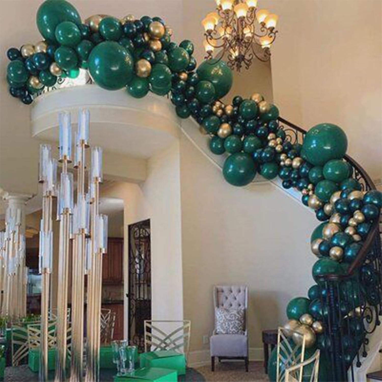 PartyWoo Dark Green Balloons - 50pcs 12 Inch Emerald Forest Green for Birthday & Baby Shower Decor