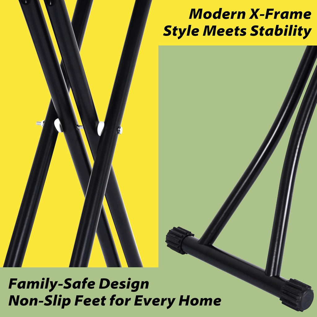 Skiennix Foldable Adjustable Height Ironing Board - Lightweight & Durable with Heat-Resistant Cover