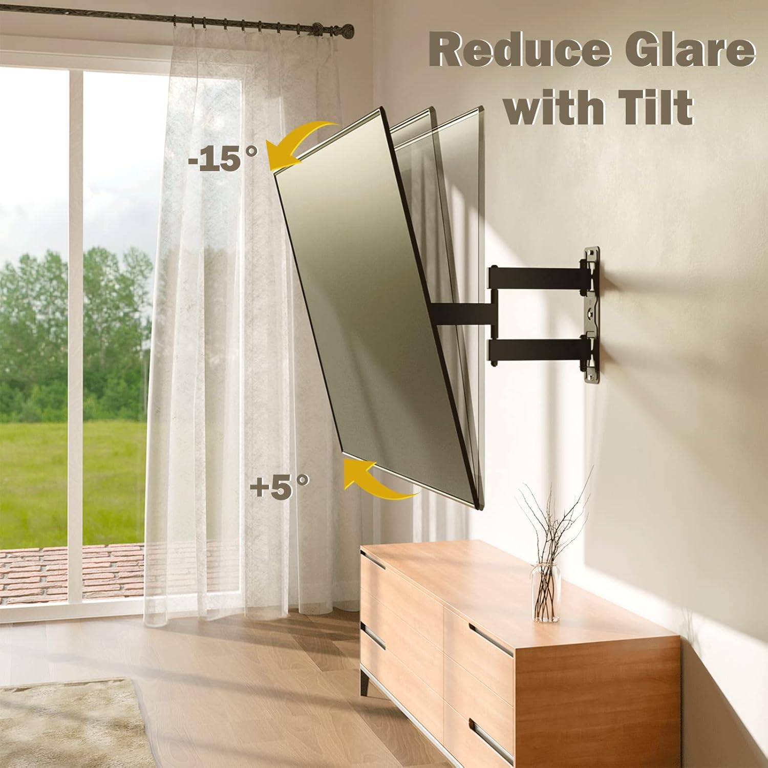 Mounting Dream Tilt TV Wall Mount for 37-75 Inch TVs - Full Motion Mount for 26-55 Inch TVs