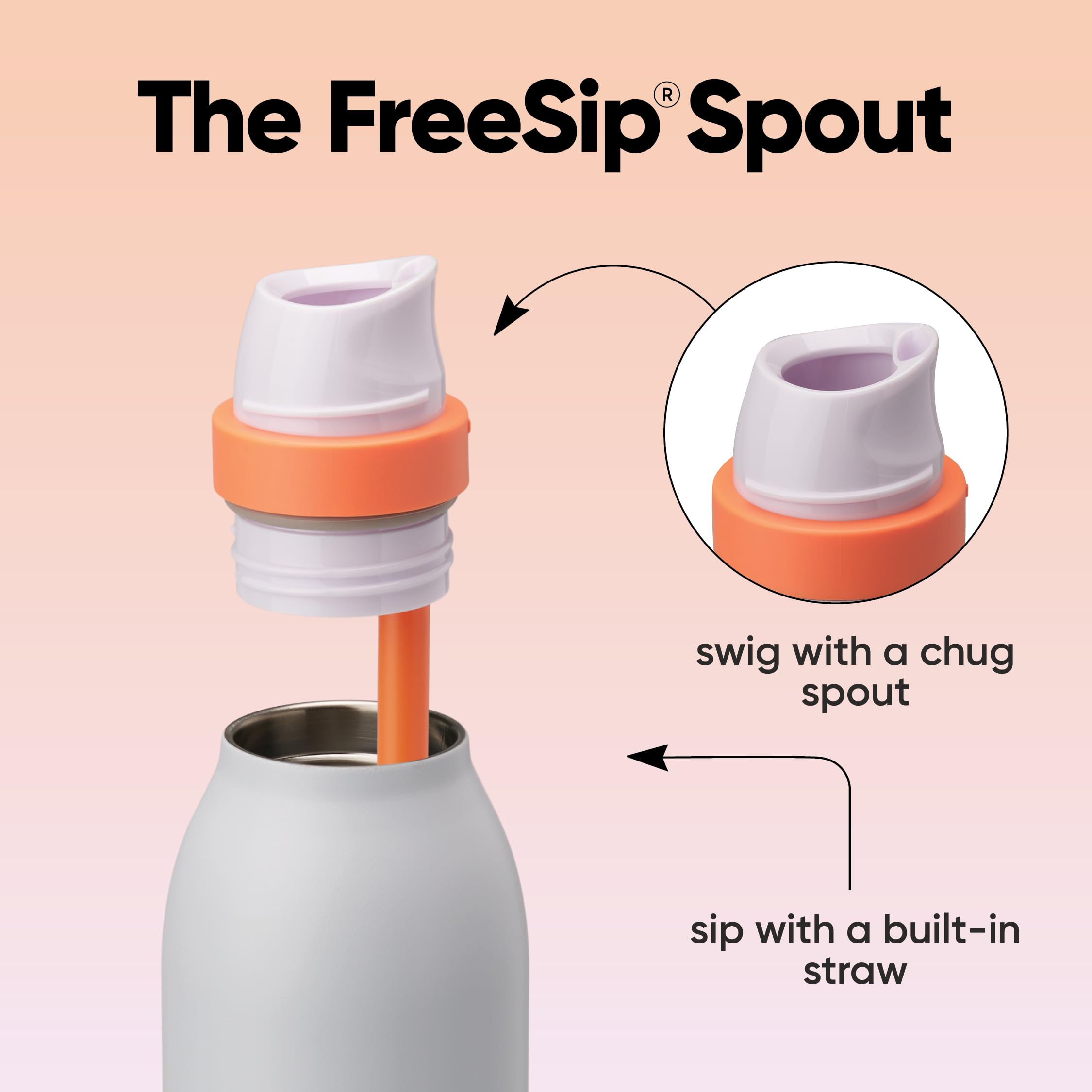 Owala FreeSip Twist Insulated Stainless Steel Water Bottle with Straw for Sports and Travel, BPA-Free, 24-oz, Beach House