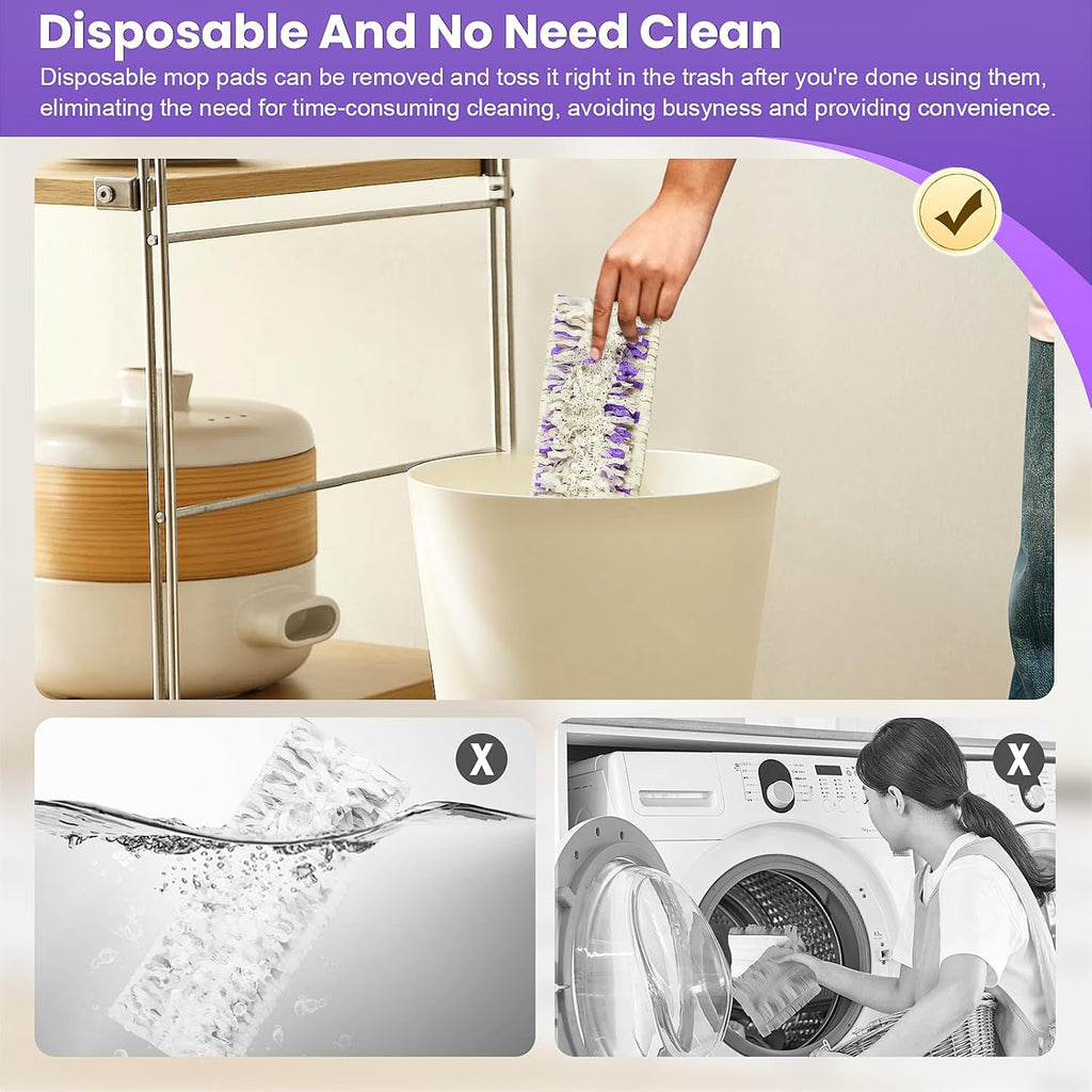 Skiennix 40-Pack Disposable Refill Pads - Multi-Surface Replacement Spray Mopping Pads for Safe Floors