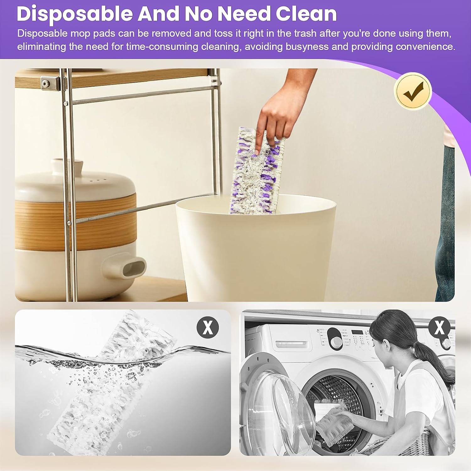 Skiennix 40-Pack Disposable Refill Pads - Multi-Surface Replacement Spray Mopping Pads for Safe Floors