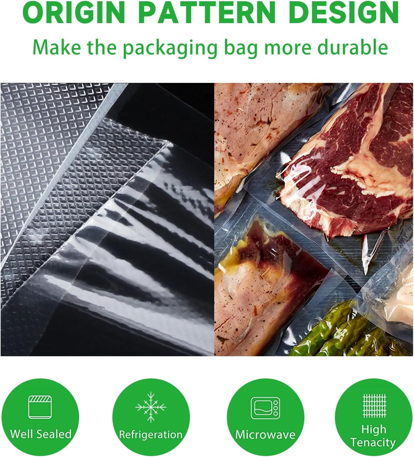 Vacuum Sealer Bags by [Brand Name] - Heavy Duty BPA-Free Rolls 11" x 16' for Airtight Food Storage