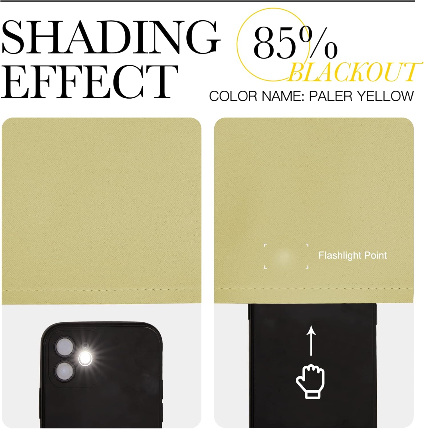 NICETOWN Blackout Curtains - Paler Yellow, 108" Long, 55" Wide | Sound Reducing Heat & Cold Block Panels for Modern Decor