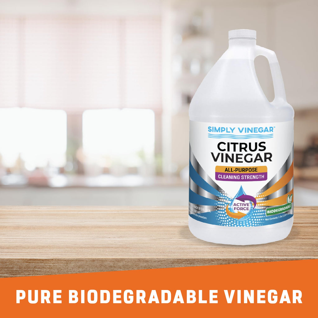 Simply Vinegar Citrus Vinegar – with Fresh Citrus Scent for Cleaning, Home, Laundry, 128 oz