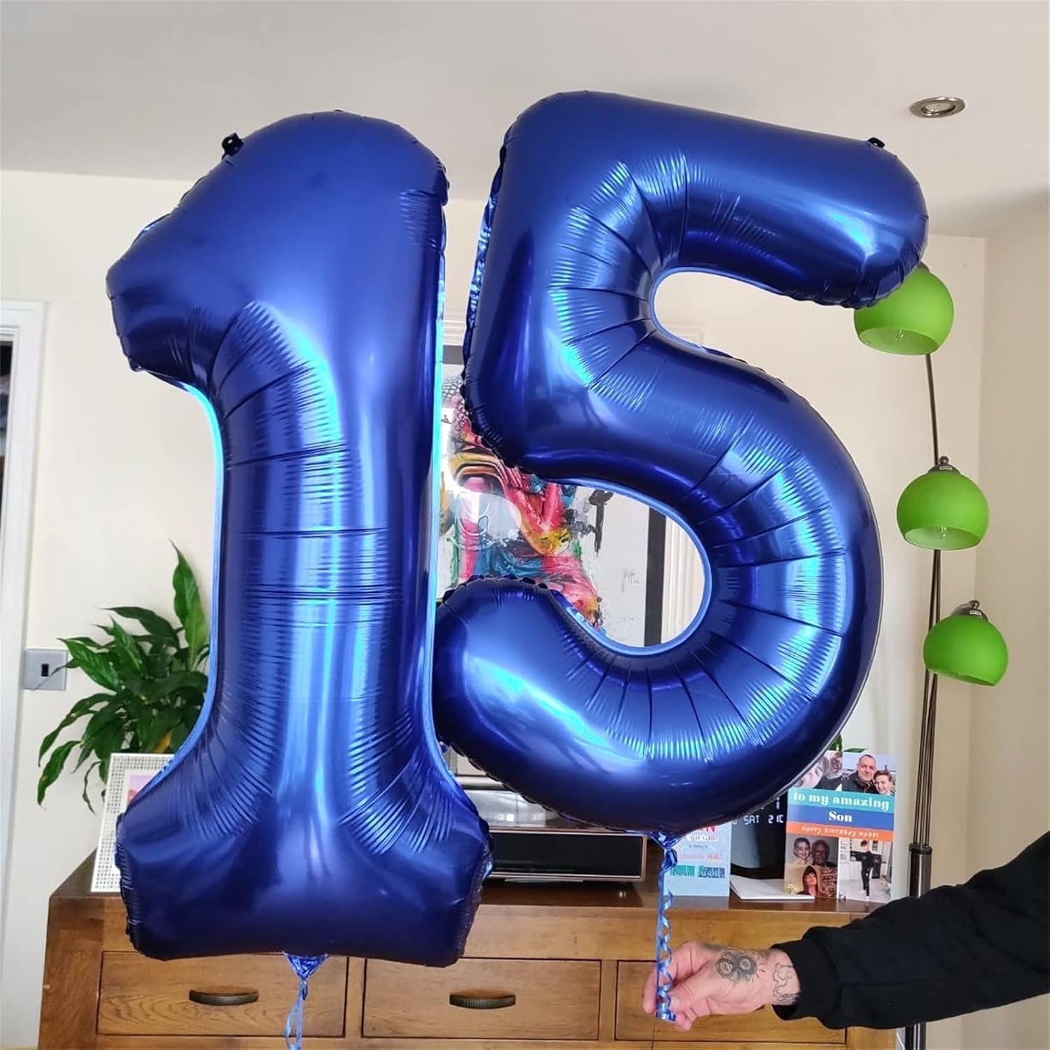 Skiennix Navy Blue Number 1 Balloons - 40" Large Dark Blue Foil Helium Balloons for 1st & 10th Birthday Celebrations
