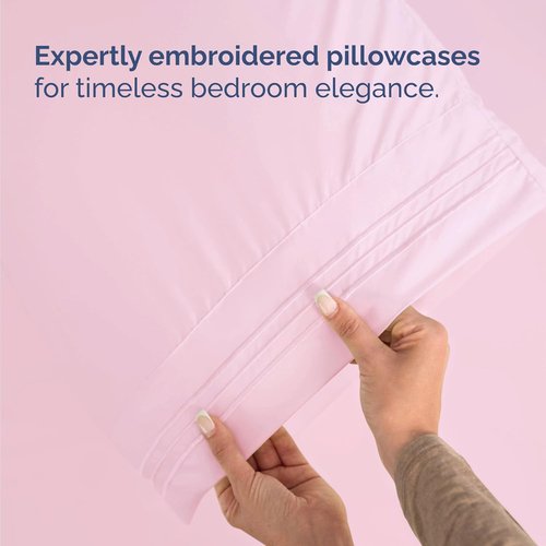 Hotel Luxury Twin Size 3-Piece Sheet Set by [Brand Name] - Comfy, Breathable & Cooling - Deep Pockets, Soft & Wrinkle-Free - Light Pink