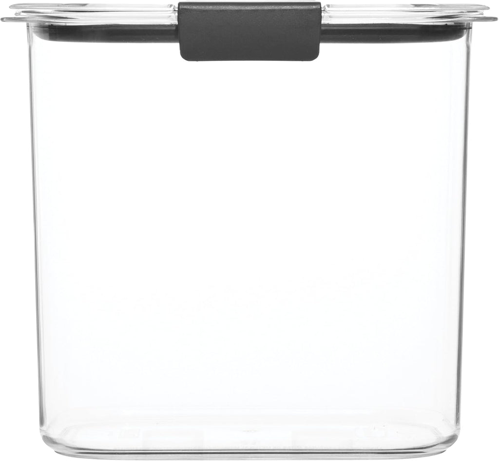 Rubbermaid Brilliance 12-Cup Airtight Food Storage Container - Ideal for Pantry Organization, Clear/Grey