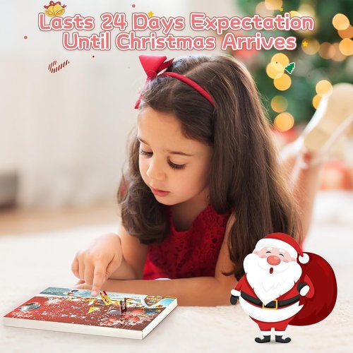 Advent Calendar 2025 | Girls' DIY Charm Bracelet - 24-Day Christmas Countdown Gift in Red