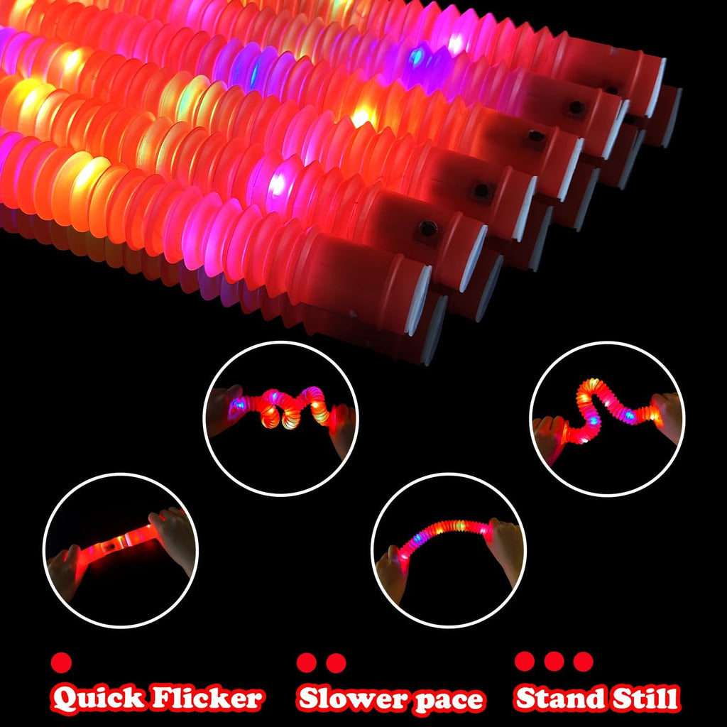 Red Graduation Glow Sticks by Glow Party | 24 PCS Light Up Bracelets & Necklaces for Kids
