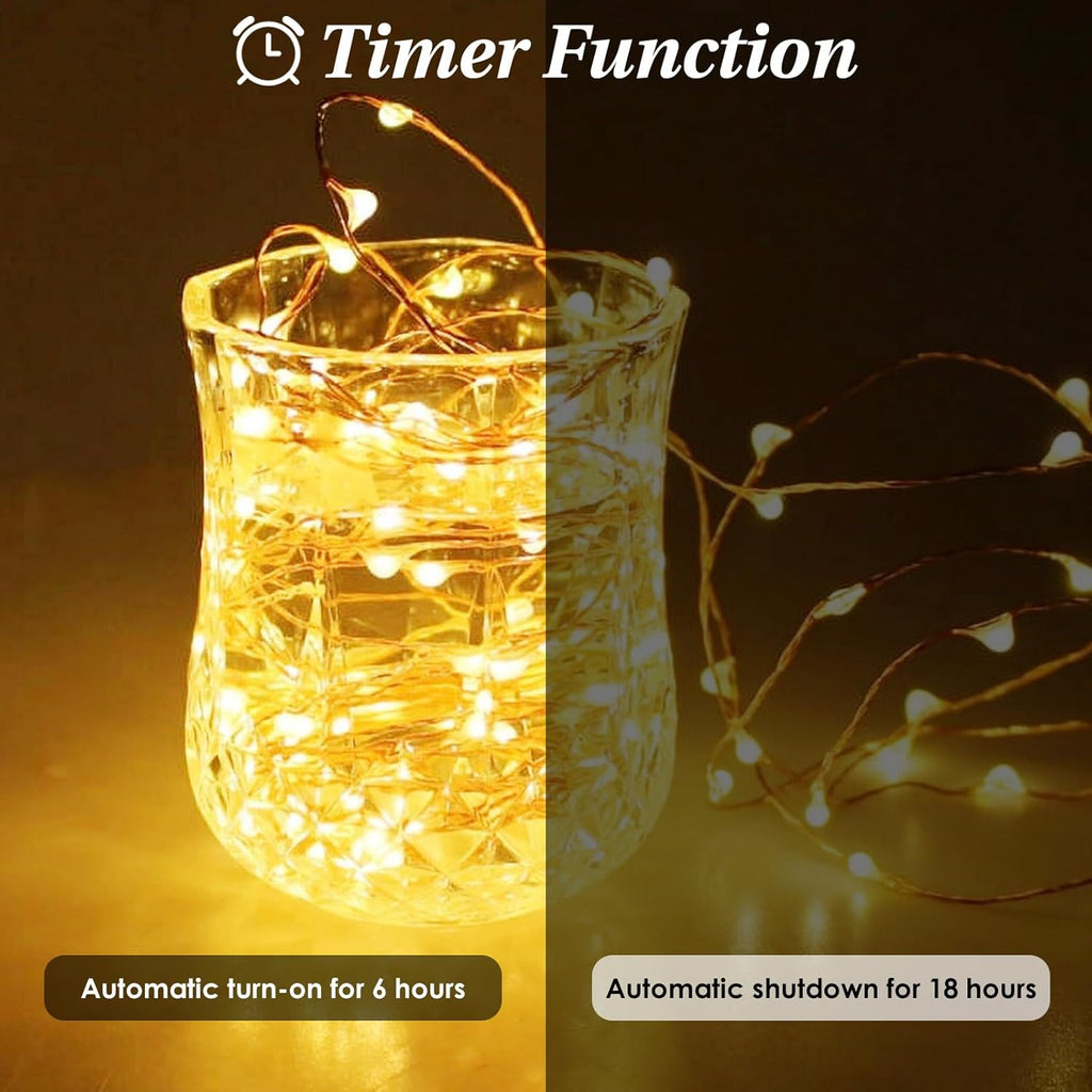 Skiennix 20FT Battery Operated Fairy Lights - Waterproof 60LED Twinkle String Lights for Indoor/Outdoor Décor | Warm White