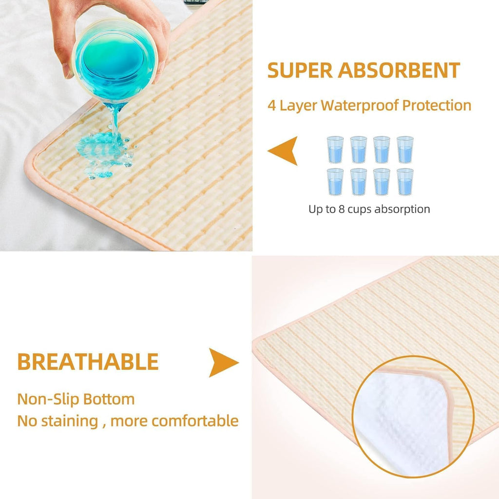 Regine Switzerland Bed Pads for Incontinence - Large 40"x55" Washable Waterproof Underpad for Adults & Pets