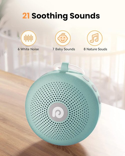 Dreamegg Sound Therapy Machine - Portable Soothing Sound Device with 21 Sounds & Noise Canceling | Green