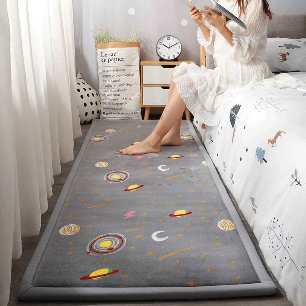 Loartee Coral Velvet Area Rug - 1" Thick Memory Foam Play Mat, Washable Carpet, Home Decor for Living Room, Bedroom, Astral Gray, 4'3"x6'3"