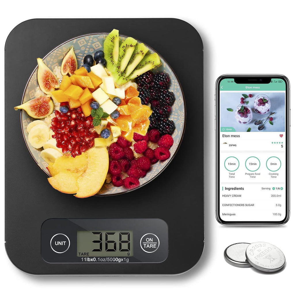 URAMAZ Digital Food Scale - Nutritional Calculator for Weight Loss | Tracks 20 Nutrients, 11lb Capacity
