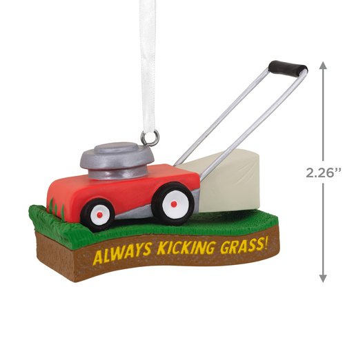Hallmark Kicking Grass Lawn Mower Resin Christmas Ornament (0001HGO3054)