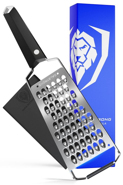 Dalstrong Professional Wide Cheese Grater - Extra Coarse - #304 Stainless Steel Blade - G10 Handle Kitchen Shredder - w/Blade Guard - Fruits & Vegetables, Hard Cheese, Chocolate - NSF Certified
