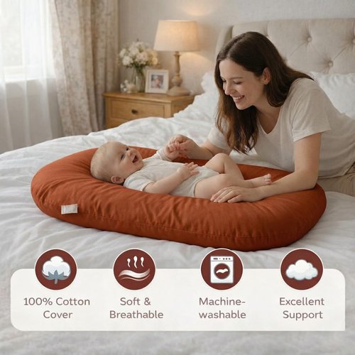 Baby Lounger - Soft Infant Lounger & Play Mat | Diaper Changing Pad for Newborns (Coffee)