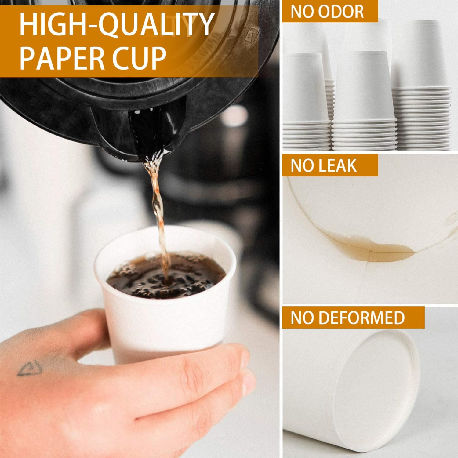 Vumdua Bathroom Paper Cups, Small Coffee Cups (800, 6 oz)