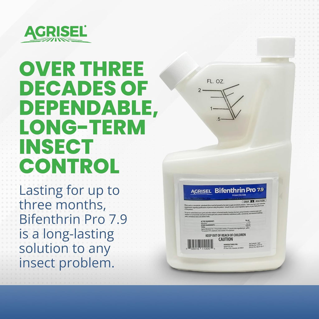 Agrisel Bifenthrin Pro Insect Control - Safe for Plants & Crops, 1 Gallon with 3-Pack Gloves