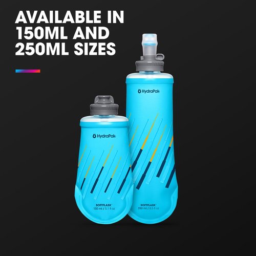 HydraPak SoftFlask 250ml 2-Pack - Collapsible Nutrition Flask - BPA Free, Easy Open Locking Cap, Foldable, Lightweight