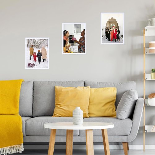 JCJMY 13x17 Picture Frame - White Wall Hanging Frame with Shatter-Resistant Plexiglass
