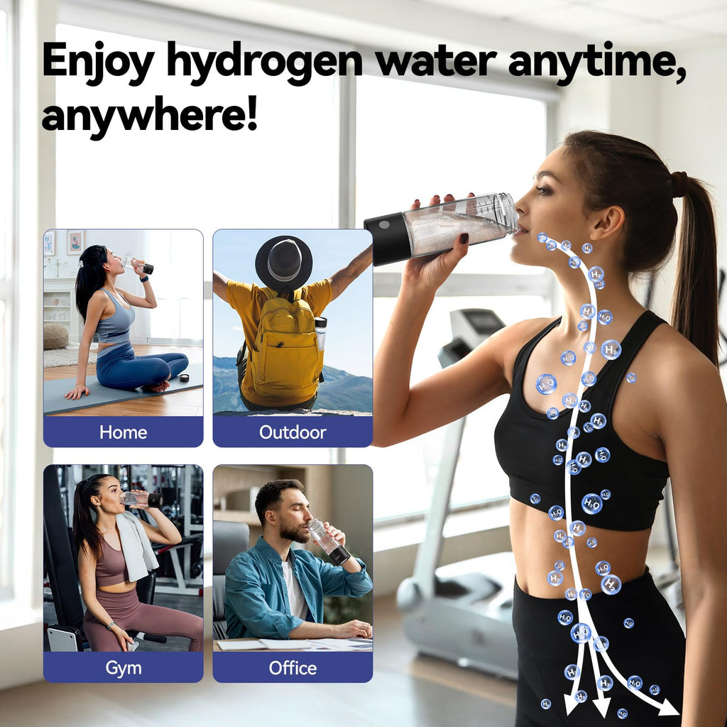 OEOP Hydrogen Water Bottle, 2200PPB in 3 Mins Hydrogen Water Generator, SPE PEM Technology, 14oz Portable Hydro Water Machine for Home, Travel, Gym | Best Health Gift for Family & Friends
