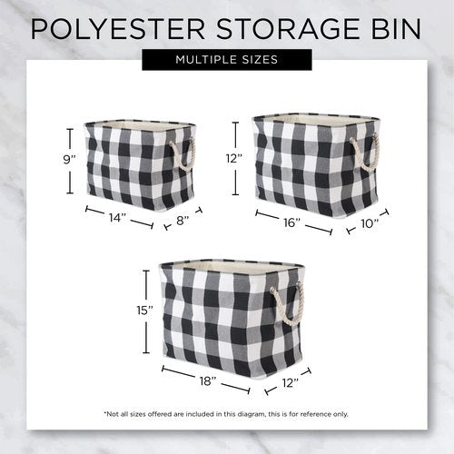 DII Polyester Container with Handles, Ikat Storage Bin, Large, French Blue