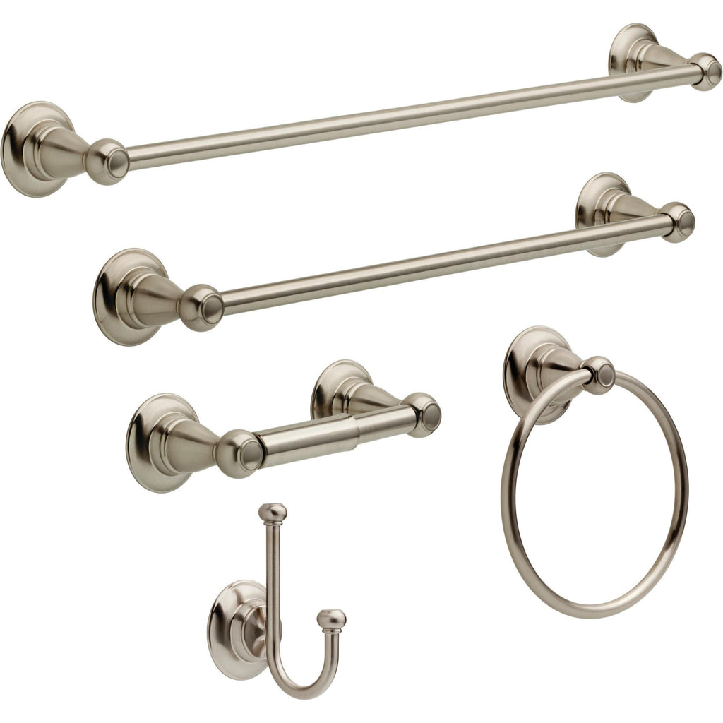 Delta Porter (1-Pack) Towel Hooks SpotShield Brushed Nickel Double J, Wall Mounted, Robes Holder Bathroom Accessories PTR35-BN
