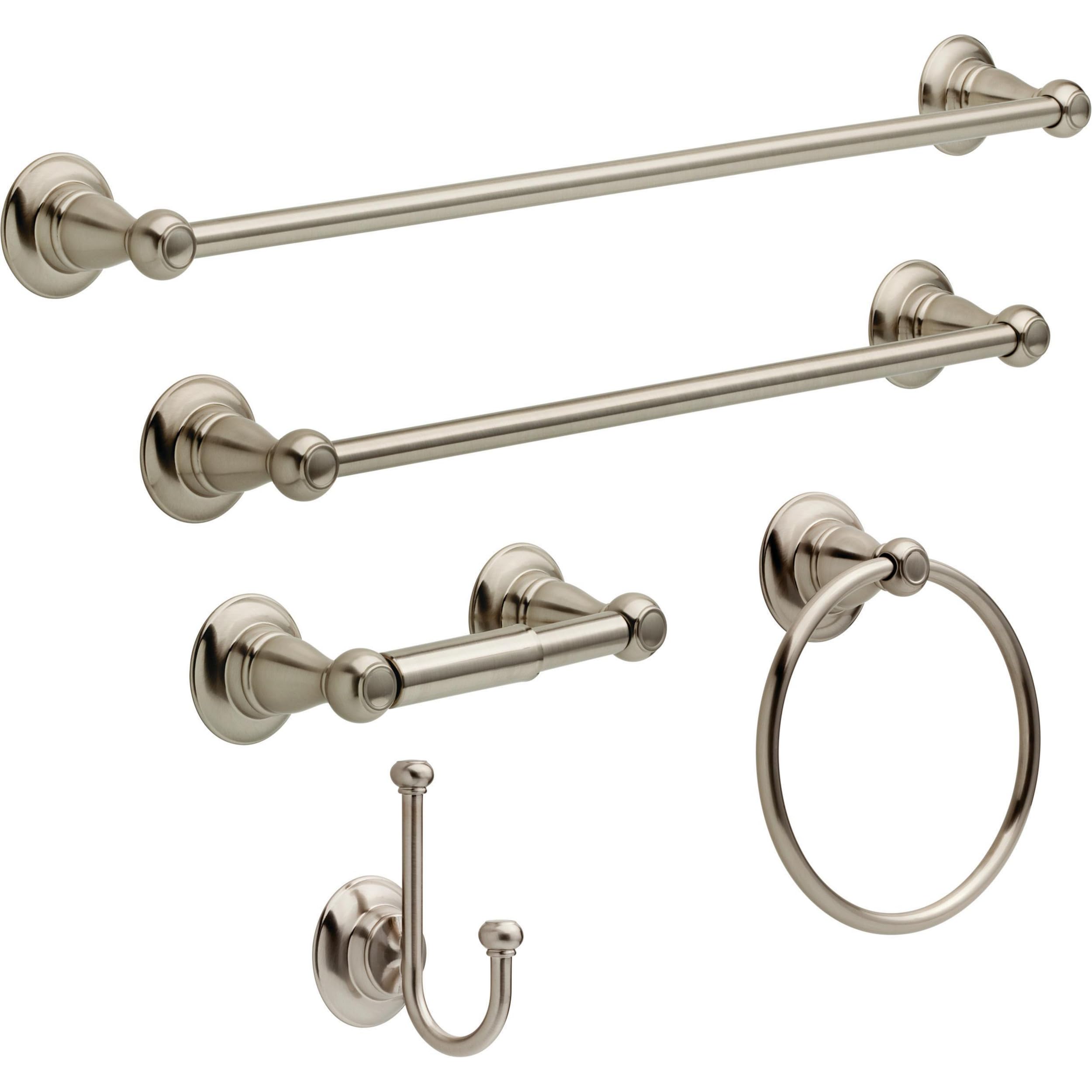 Delta Porter (1-Pack) Towel Hooks SpotShield Brushed Nickel Double J, Wall Mounted, Robes Holder Bathroom Accessories PTR35-BN