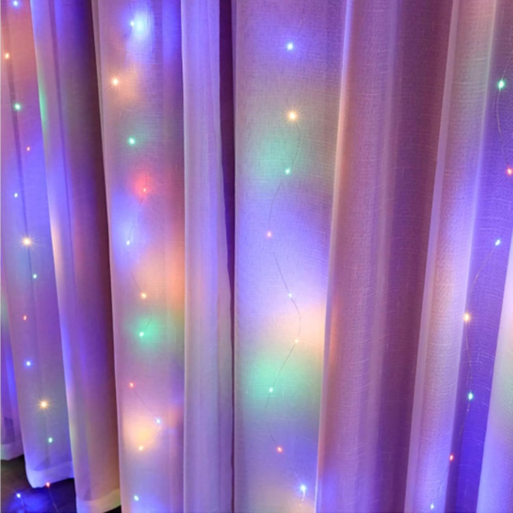Skiennix 300 LED Fairy Curtain Lights - 9.8 x 9.8FT Warm White USB String Lights with Remote | 8 Modes for Christmas, Weddings, Parties, Indoor & Outdoor Use
