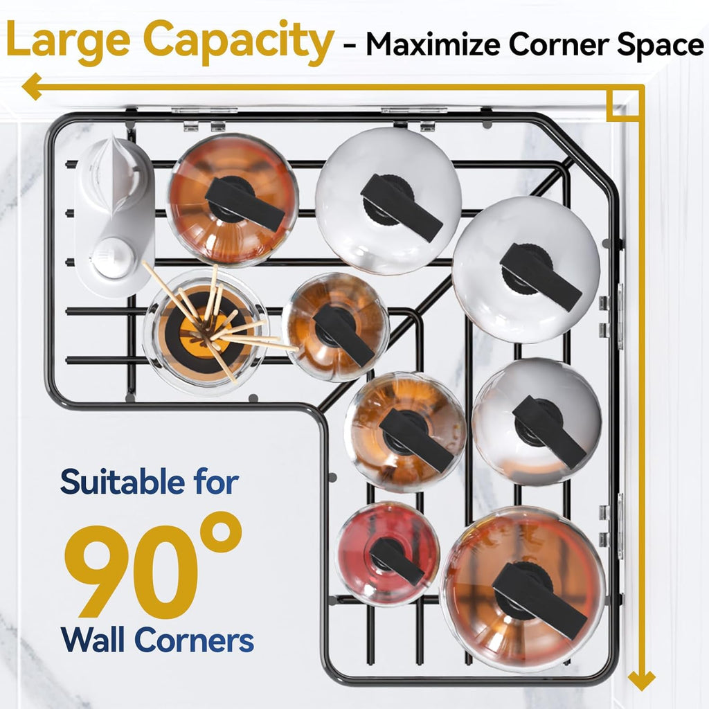 YASONIC Shower Caddy Corner - 3-Pack Rustproof Stainless Steel Shelves with Soap Holder | Black