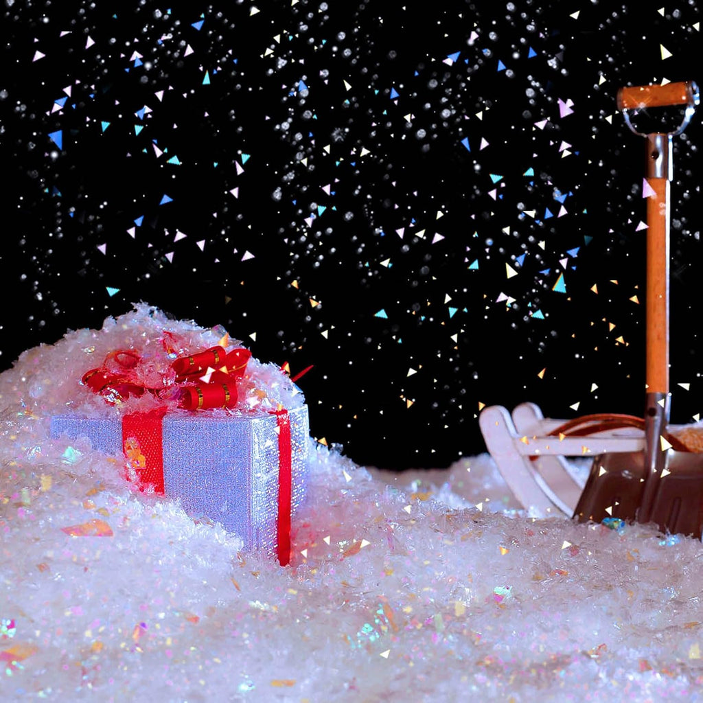 RGQSUN Christmas Artificial Flake Snow - Sparkling Fake Snow for Crafts & Party Decor | 8.8oz
