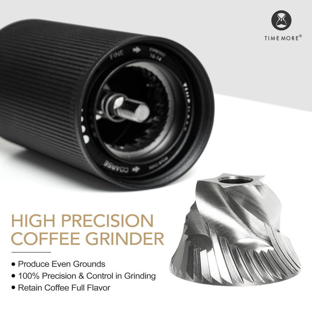 TIMEMORE Chestnut C2S Manual Coffee Grinder with Internal Adjustable Grind Setting, Capacity 20g Hand Coffee Grinder with Stainless Steel Conical Burr, for Espresso to French Press, Black