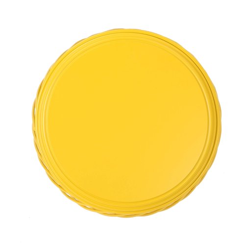 Christopher Knight Home Bryony Indoor 19" Diameter Lattice Iron Side Table, Matte Yellow