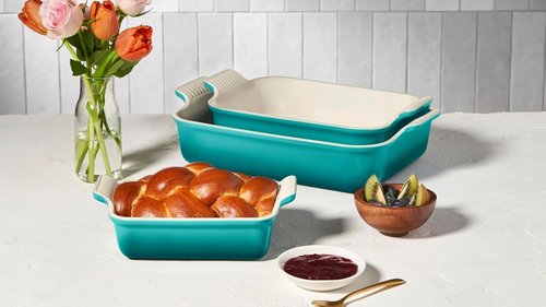 Le Creuset Stoneware Baking Dish Set - 3-Piece Rectangular Set in Riviera Color