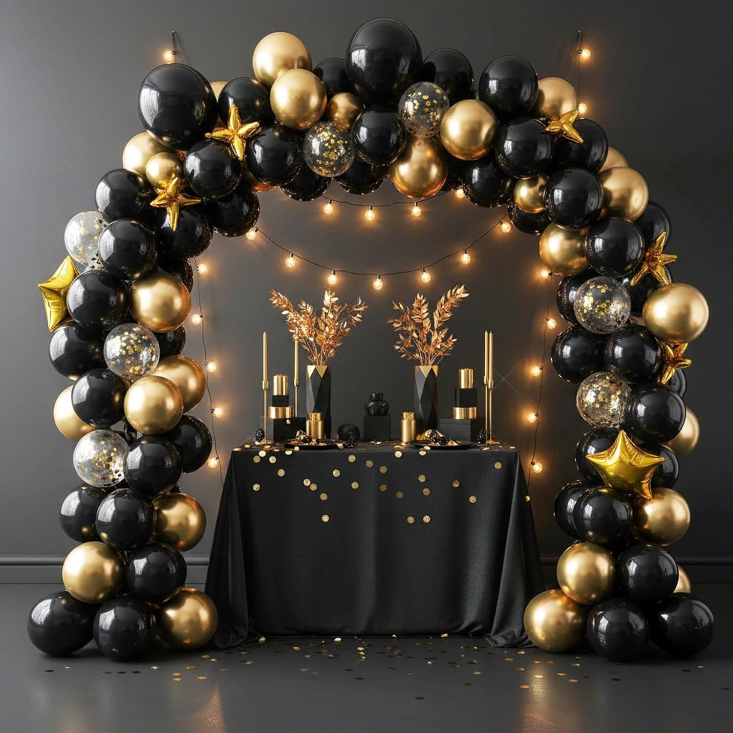 RUBFAC Black Balloons - 154pcs in Various Sizes (5-18 Inches) for Halloween & Birthday Decor