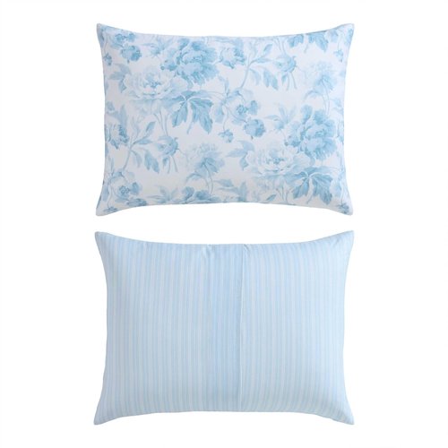 Laura Ashley - Twin XL Comforter Set, Bedding Set Includes Matching Bed Sheets, Sham & Pillowcase, Medium Weight, Oeko-TEX Certified (Anja Blue)