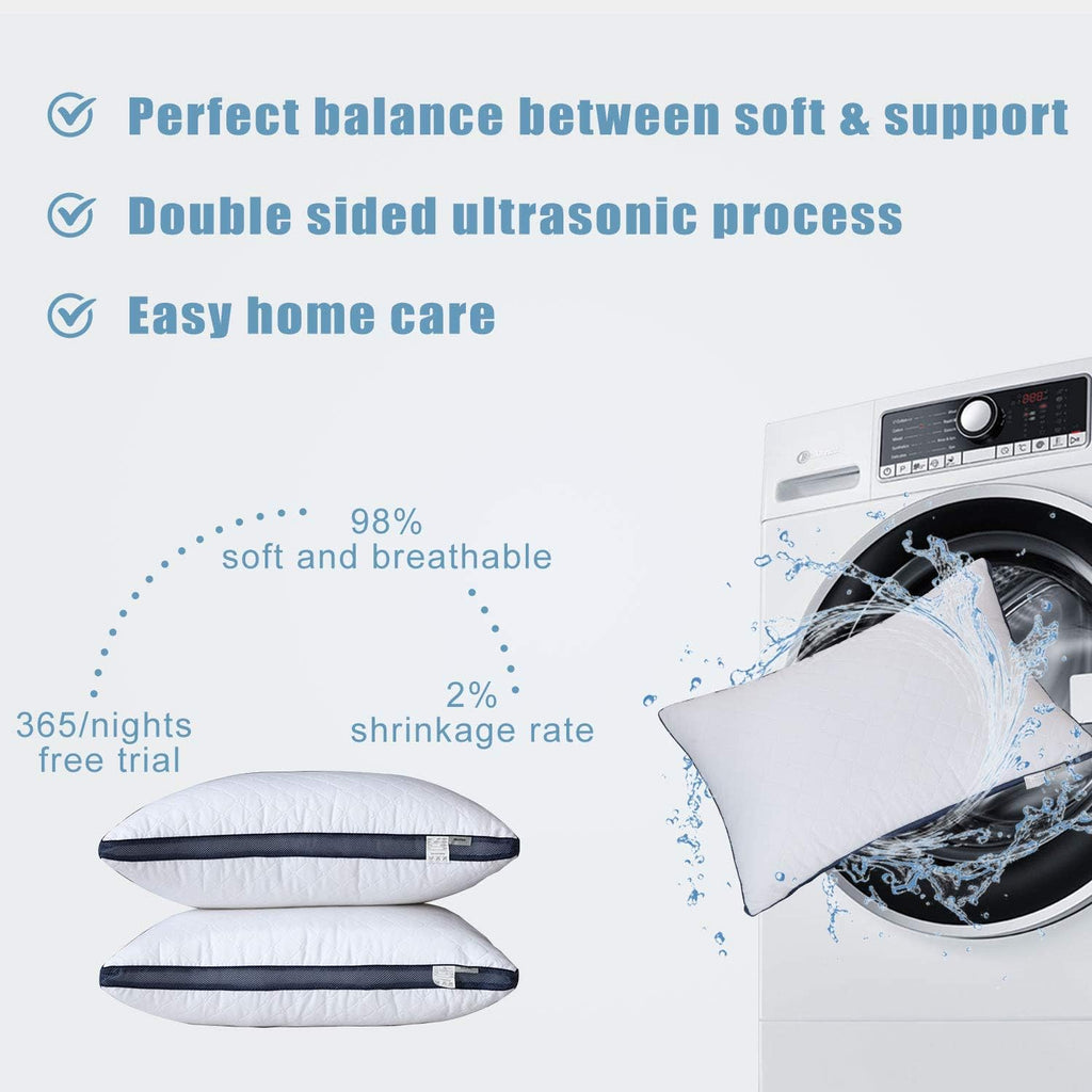 Meoflaw Luxury Hotel Pillows for Sleeping - Standard Size Set of 4 for Side & Back Sleepers