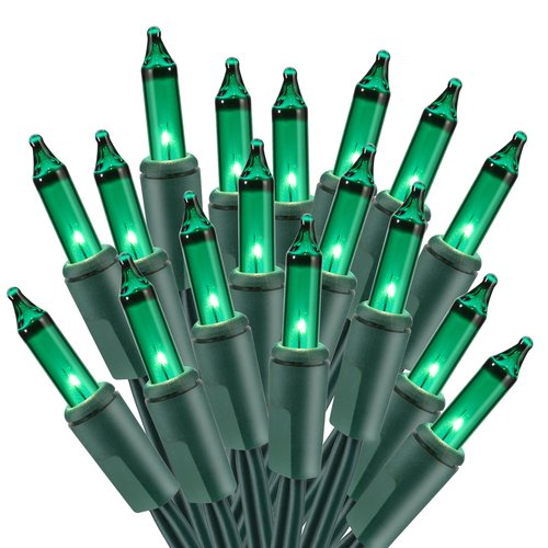 BrizLabs Green St Patrick's Day String Lights, 50 Count Incandescent Christmas Lights, Connectable Green Mini Light Set, UL Certified Outdoor Indoor Light String for Xmas St. Patrick's Day Halloween