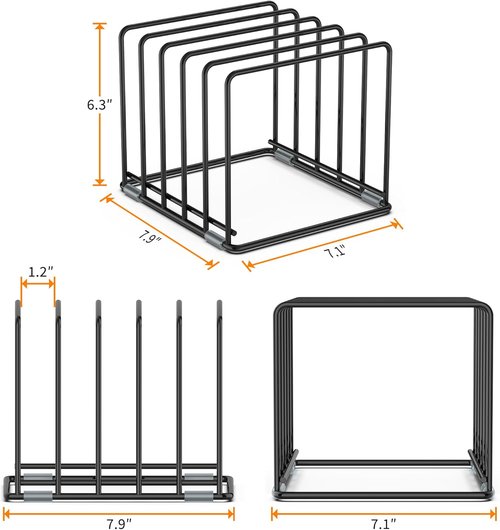 Cutting Board Organizer | Skiennix 2-Pack Kitchen Cabinet Rack with 5 Slots for Baking Trays & Sheets