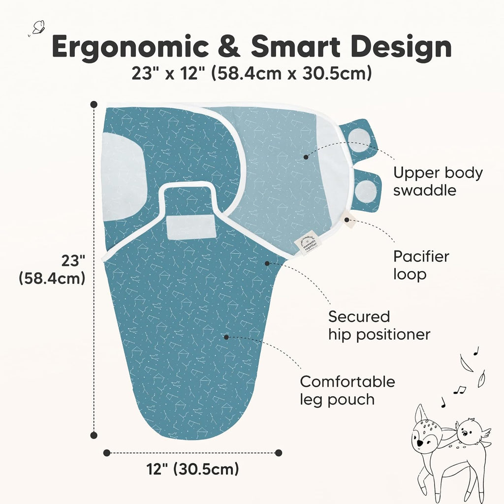 Organic Baby Swaddle Sleep Sacks by [Brand Name] - Soft & Snug for Newborns 0-3 Months | Galaxy Design
