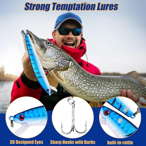 Fishing Advent Calendar 2025 Adult Men Teen Boys, 24 Day Fishing Lure Countdown Calendar with Spoons Minnow Popper Crankbait VIB Xmas Fishing Gift for Father