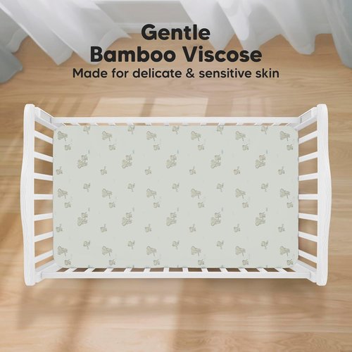 KeaBabies Baby Crib Sheets - 2-Pack Fitted Bamboo Toddler Bed Sheets | Soft & Cozy 52x28 for Boys & Girls